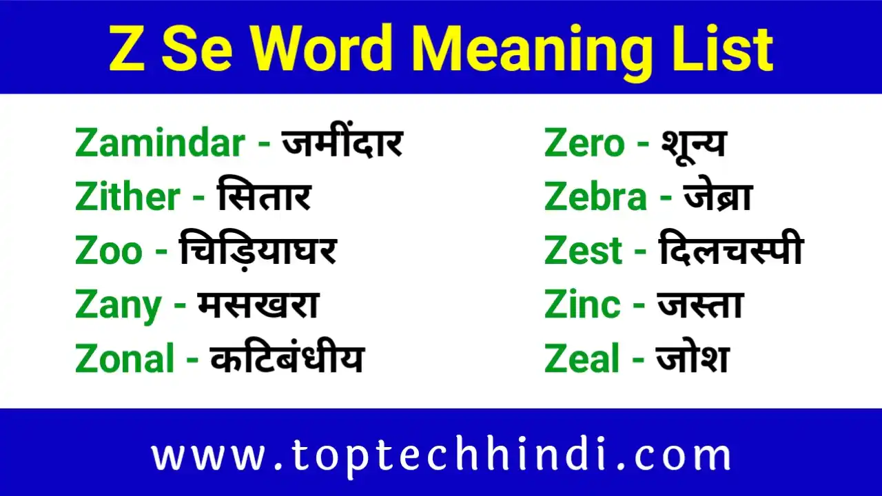 z se word meaning